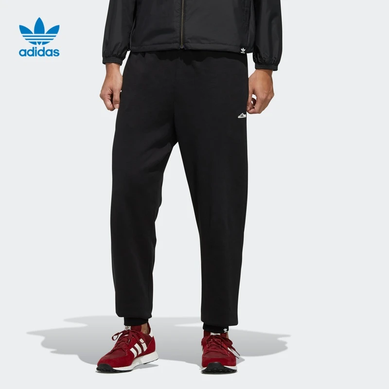 阿迪达斯adidas 三叶草 MINI EMB TP 秋冬加绒男装运动裤 FK9981