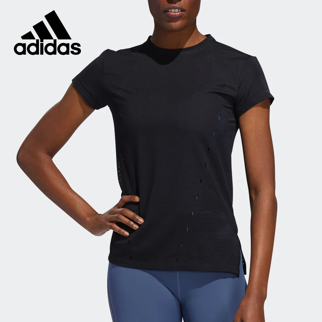 Adidas阿迪达斯女运动T恤休闲舒适户外夏季款透气圆领DX7532