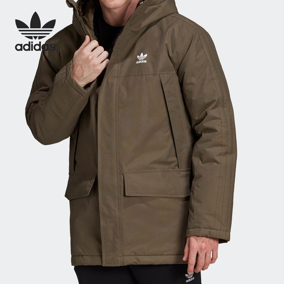 Adidas/Adidas正品三叶草男子连帽保暖冬季运动棉服ED5835
