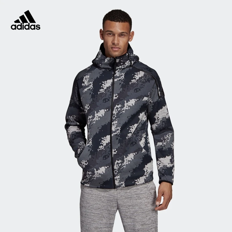 阿迪达斯 adidas M ZNE hd AOP 男子运动型格针织夹克 DT9522