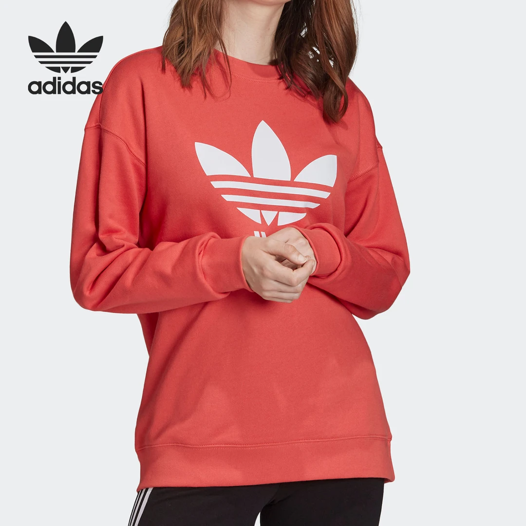 Adidas/阿迪达斯三叶草女子休闲运动圆领套头卫衣 FM3291女款舒适