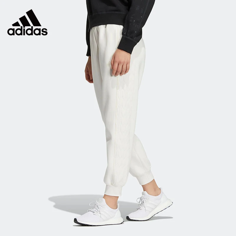 Adidas阿迪达斯女裤冬季针织透气收口运动休闲长裤HM7113休闲裤