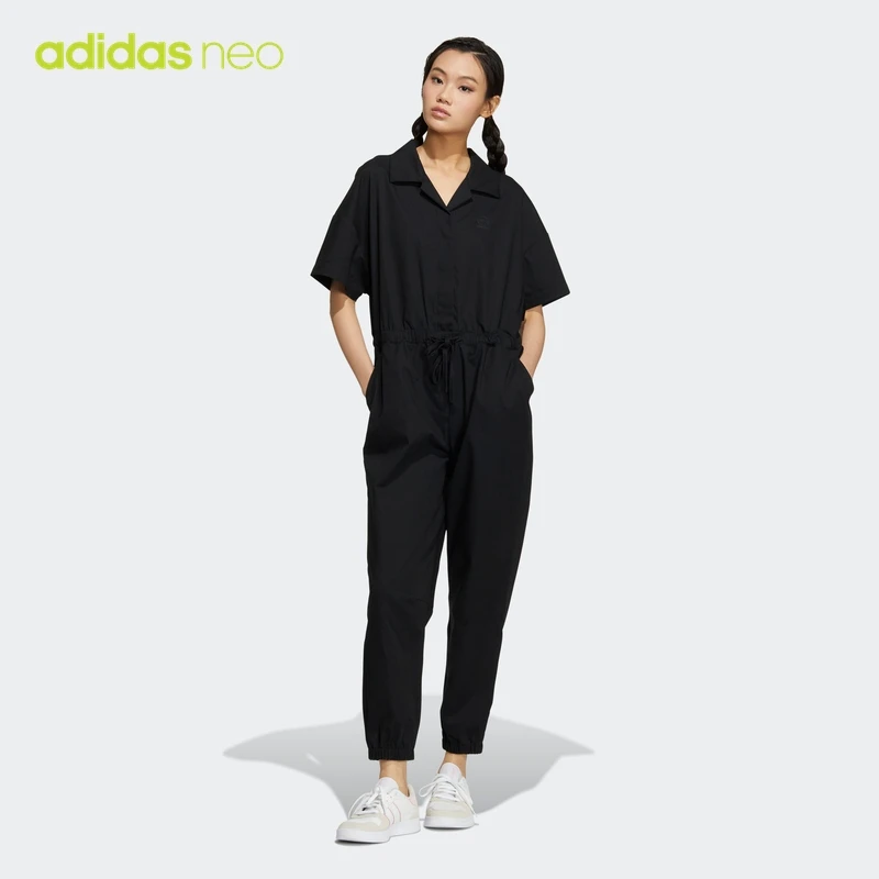 adidas阿迪达斯neo女装宽松运动短袖连身衣HM2041