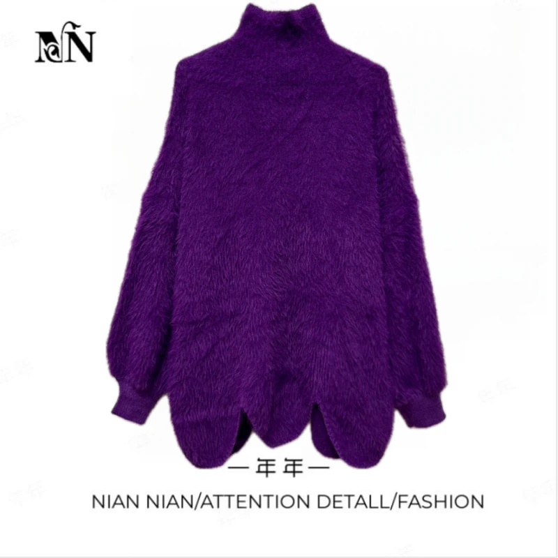 〖心动奔约〗年年2024冬季新款毛毛衣加厚日系慵懒复古高级感针织衫