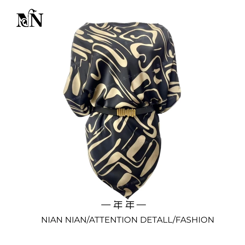 2024夏季新款一字领短袖上衣女蝙蝠袖不规则系带T恤气质时尚百搭