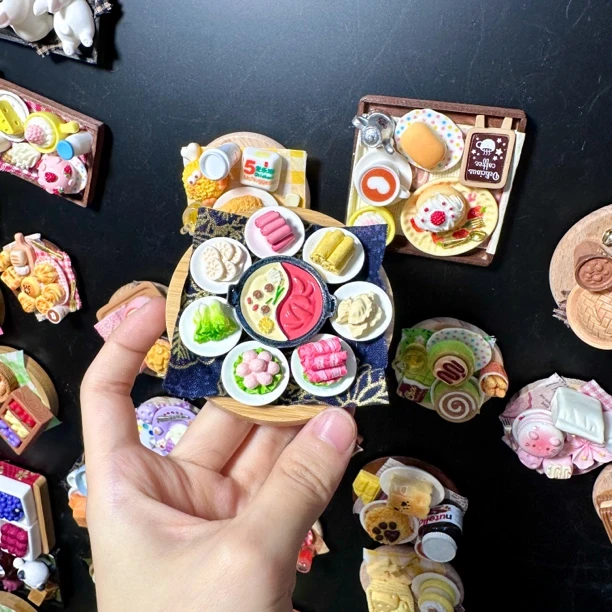 手工DIY鸳鸯火锅冰箱贴