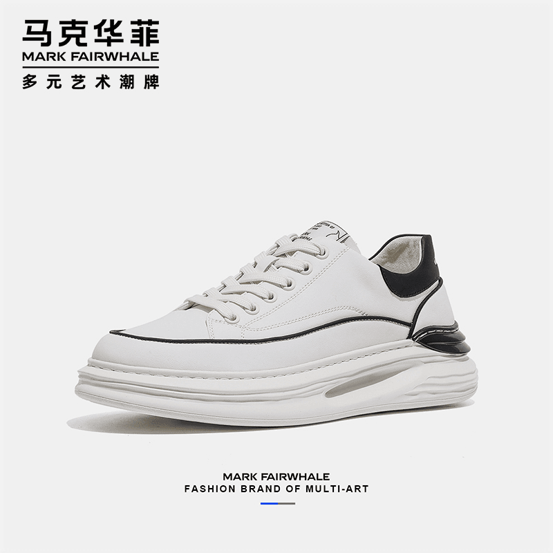 MARK FAIRWHALE/马克华菲百搭小白鞋潮流男士低帮时尚舒适鞋