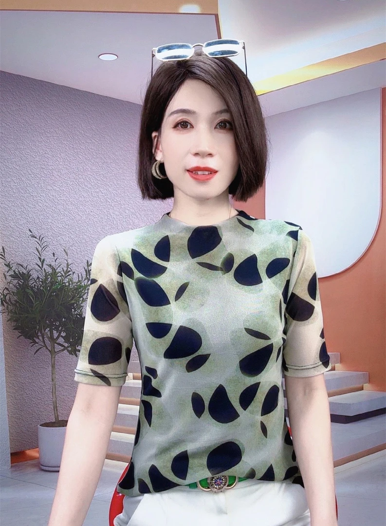 国风新中式女装2024夏季新款短袖T恤女大码打底衫时尚印花上衣潮t