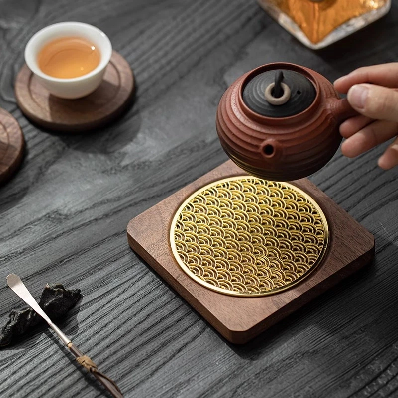胡桃木家用壶承干泡台高端实木储水式小型茶盘紫砂壶垫茶托
