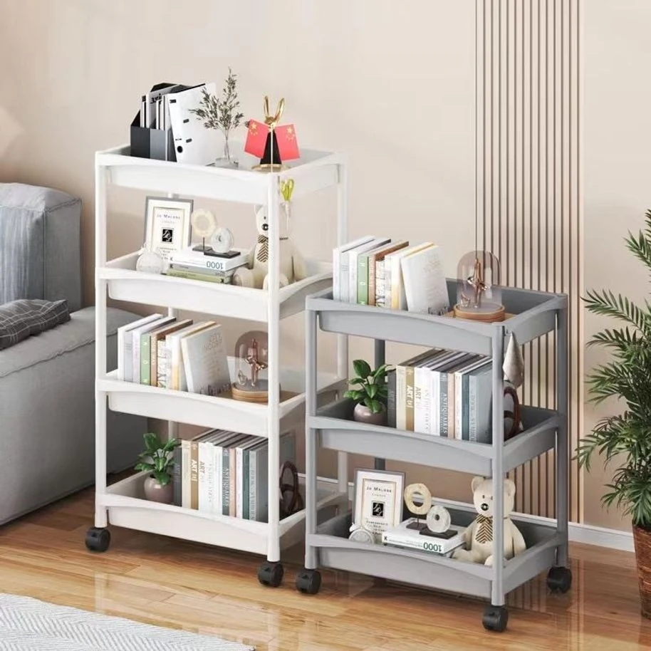 新型置物架收纳架卫生间厨房浴室客厅移动推车储物架多层带轮落地