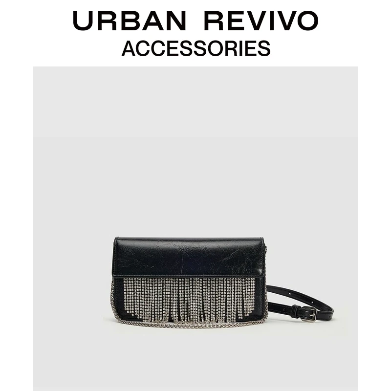URBAN REVIVO秋季新款女士气质水钻单肩斜挎包UAWB40265