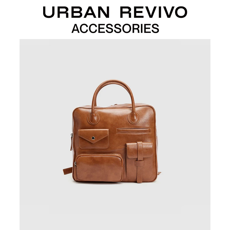 URBAN REVIVO2024冬季新款女士通勤时尚大容量背包UAYB40087