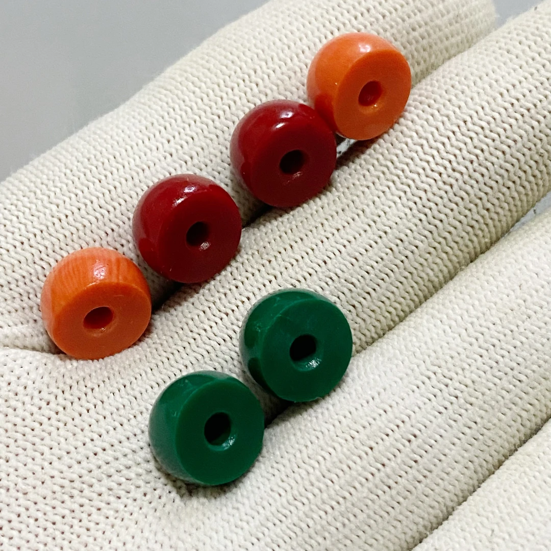 老料器斜切马蹄珠12mm星月大肠配珠驼骨斜切配珠大尺寸扇面大孔道