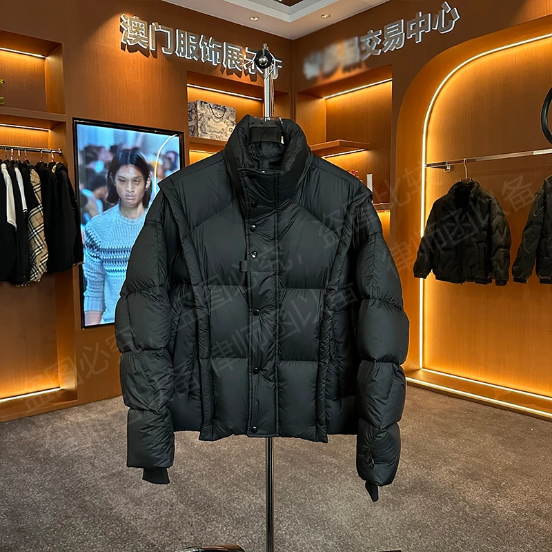 2024白鸭绒羽绒服YR6069-1【假两件结构轮廓连帽可拆卸】外套（龙生）