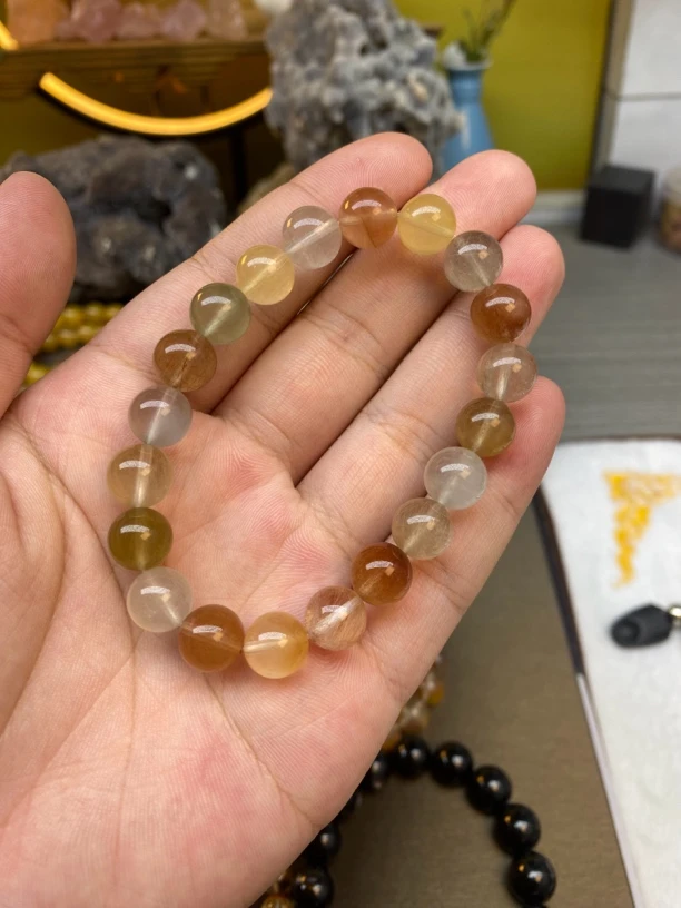 水晶手串兔毛10mm