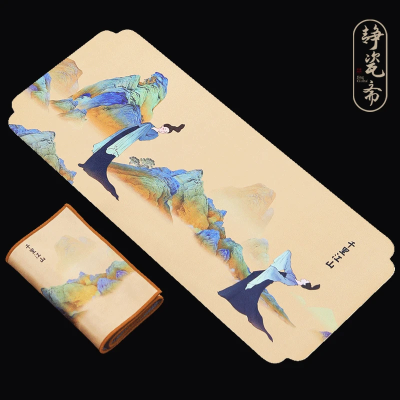 静瓷斋茶巾茶杯布中式桌布养壶吸水茶巾垫纯棉抹布茶具盖布桌旗