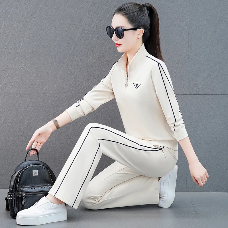 春季休闲服运动套装女春秋季2023新款时尚洋气显瘦跑步卫衣两件套