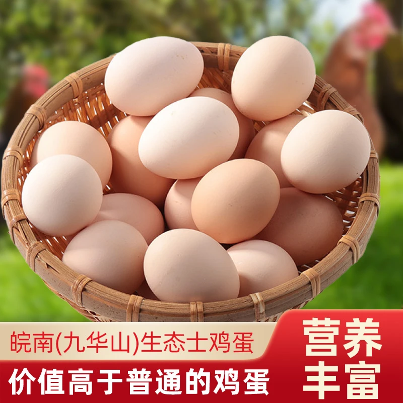 皖南九华山散养草鸡蛋农家散养农村自养土鸡蛋开窝初生鸡蛋乌鸡蛋