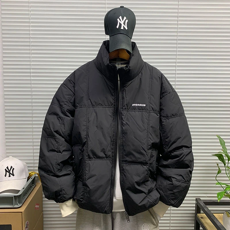 冬季新款立领短款白鸭绒羽绒服外套男休闲潮牌简约痞帅百搭面包服