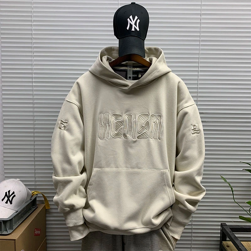 卫衣男士重磅高品质连帽套头春秋新款休闲宽松潮牌运动青少年帽衫