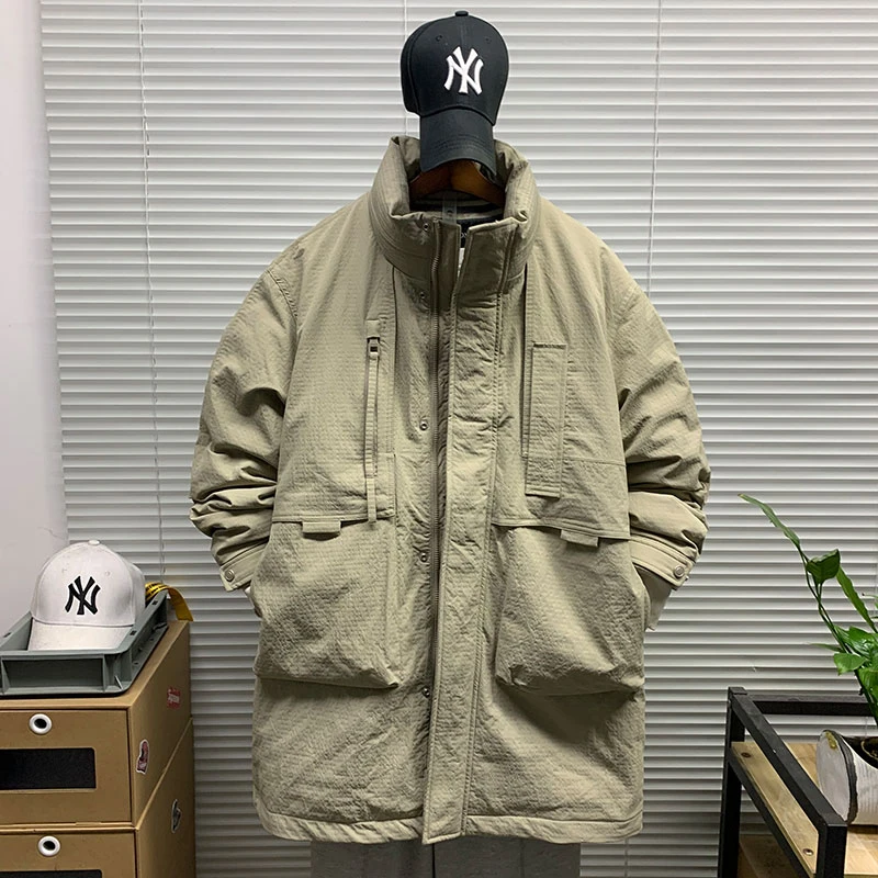 2024冬季新款立领中长款90白鸭绒羽绒服外套男士加厚保暖休闲潮牌