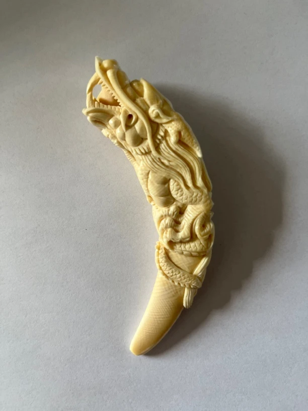 猛犸象牙盘龙牙尖1011