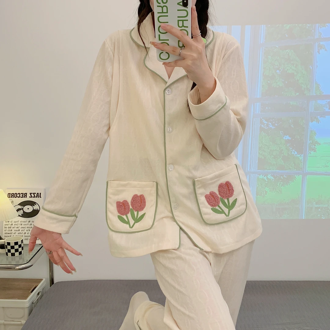 B【按编码拍】月子服纯棉夏季秋薄款孕妇哺乳睡衣产前产后喂奶7月8