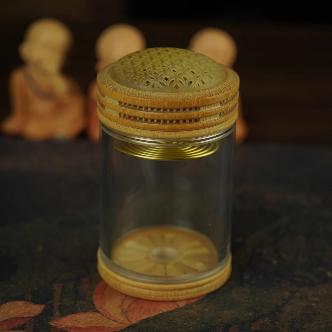 小谭蒙心款竹制蝈蝈罐
