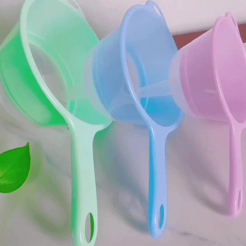 网漏带漏斗厨房沥水漏勺家用淘米过滤网带漏斗塑料可选