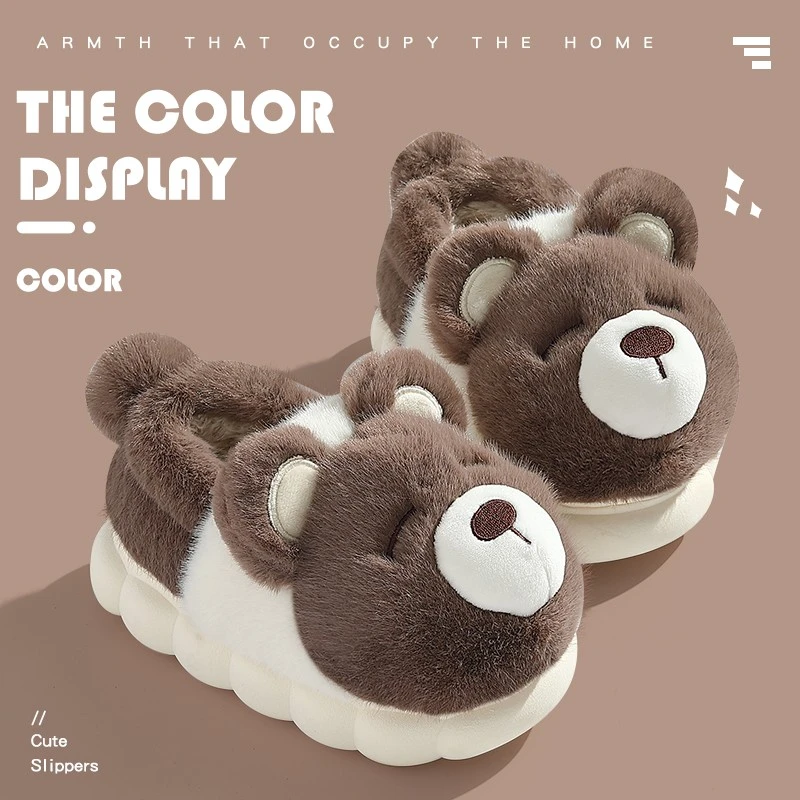可爱棉拖鞋女士冬季2025新款室内居家居厚底防滑加绒保暖棉拖男士