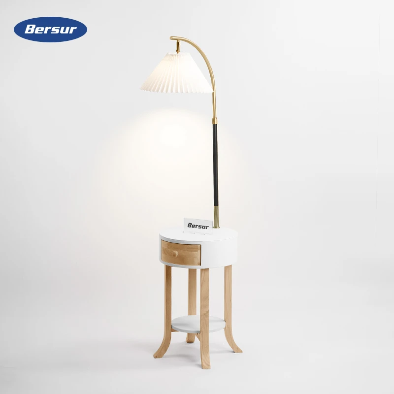 Bersur百褶落地灯客厅沙发旁边轻奢北欧卧室床头柜置物立式台灯