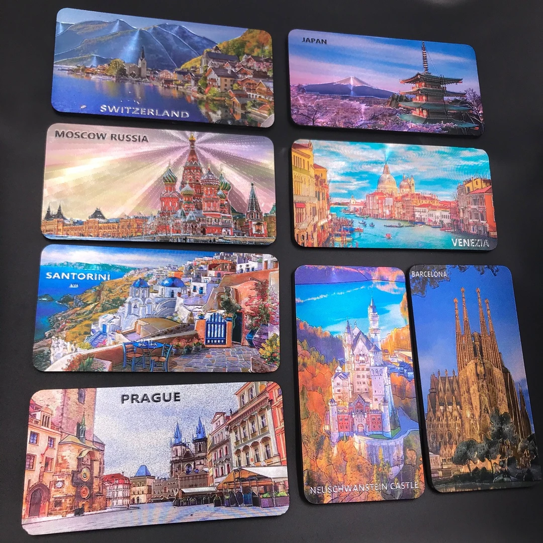 铝箔海外城市巴黎日本磁吸冰箱贴