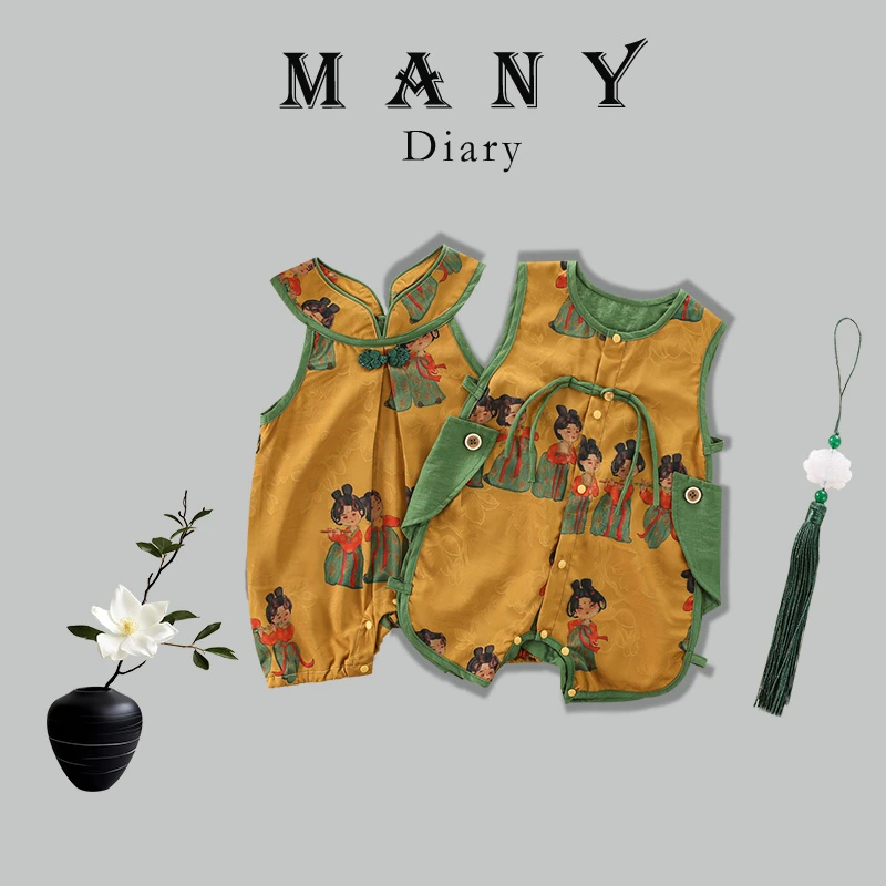 MANY DIARY【大唐盛世】男女宝宝中国风周岁礼服夏季婴儿满月爬服潮