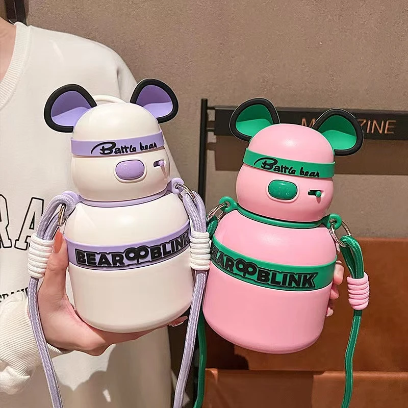 保温杯儿童316不锈钢吸管杯高颜值ins风大容量水杯户外运动便携式