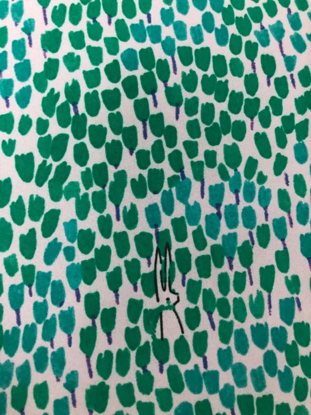 弹力双绉绿色碎花点点时装布料