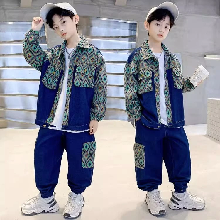男童2024新款牛仔套装中大童春秋款韩版休闲时髦帅气牛仔两件套TZ