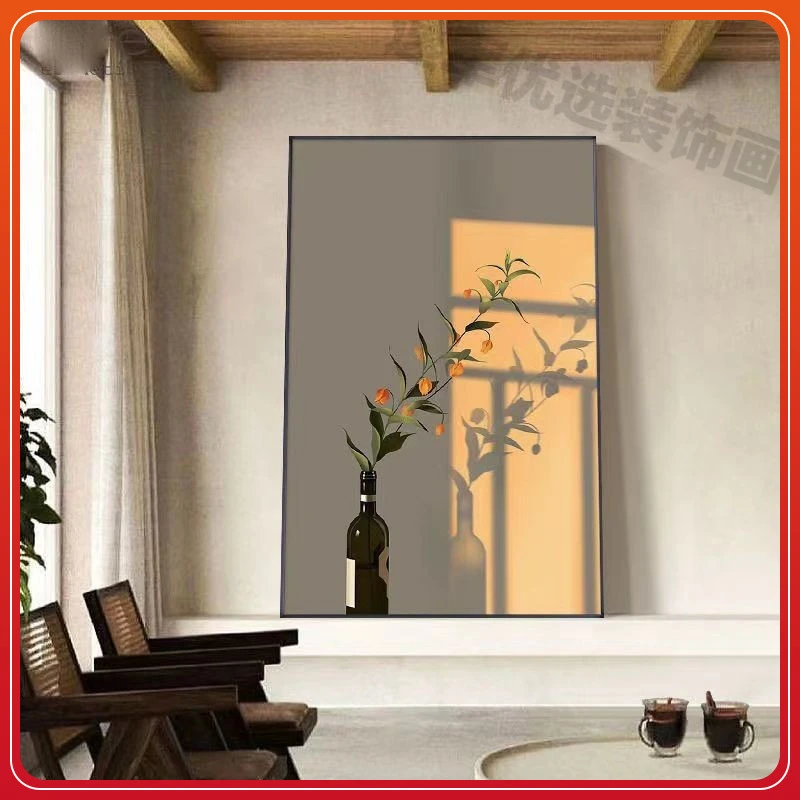 ins风油画静物客厅进门玄关装饰画大幅过道走廊挂画卧室壁画艺术