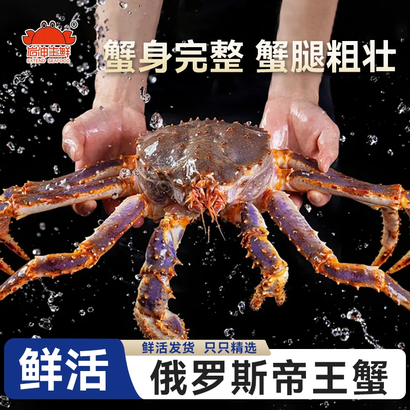 【鲜活发货】俄罗斯鲜活帝王蟹海鲜特大水产长脚蟹鲜活冷冻大螃蟹