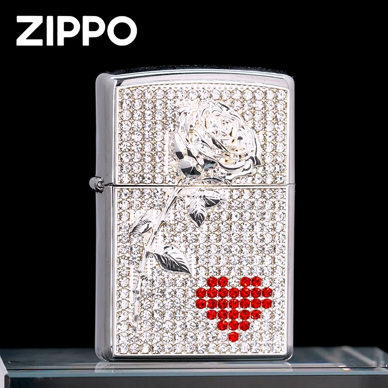 ZIPPO/之宝打火机正品-满钻玫瑰之恋立体贴章【凯亚】DYJ1