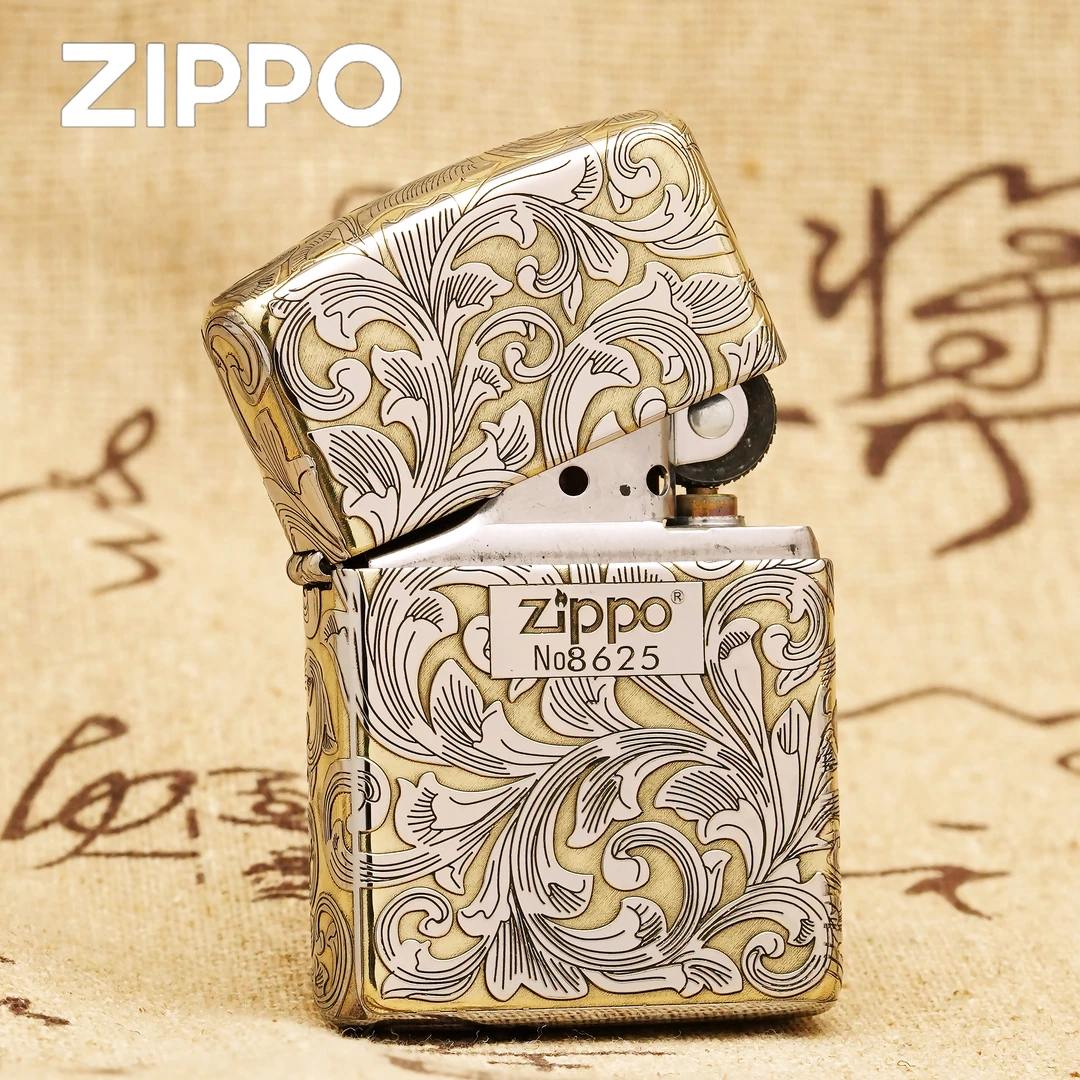 ZIPPO/之宝zippo打火机正品205常规雕刻五面唐草-金冰双色-DYJ1