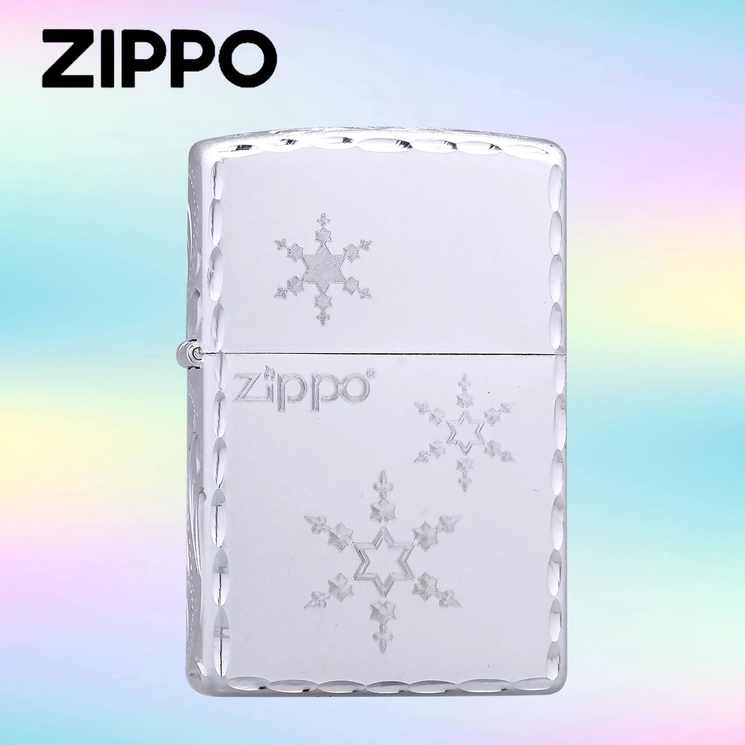ZIPPO正品打火机205手雕牙边三朵雪花主播推荐男士防风DY9902DK