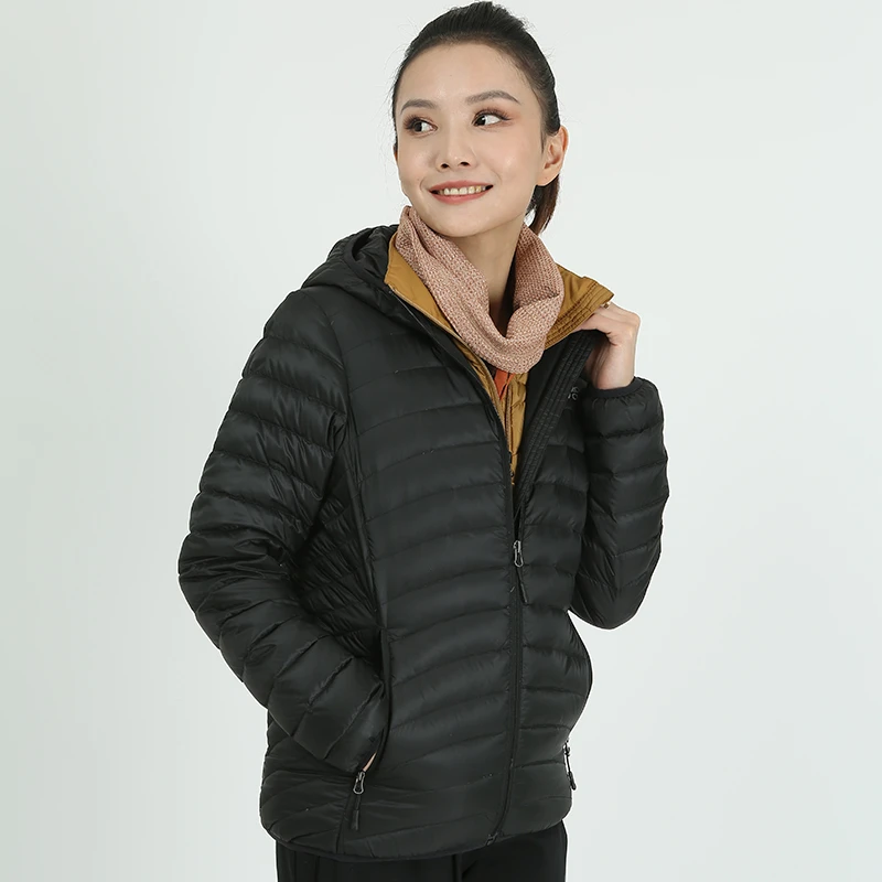 ROCKCLOUD/岩云女款羽绒服灰鹅绒700蓬保暖防风轻薄羽绒服外套2