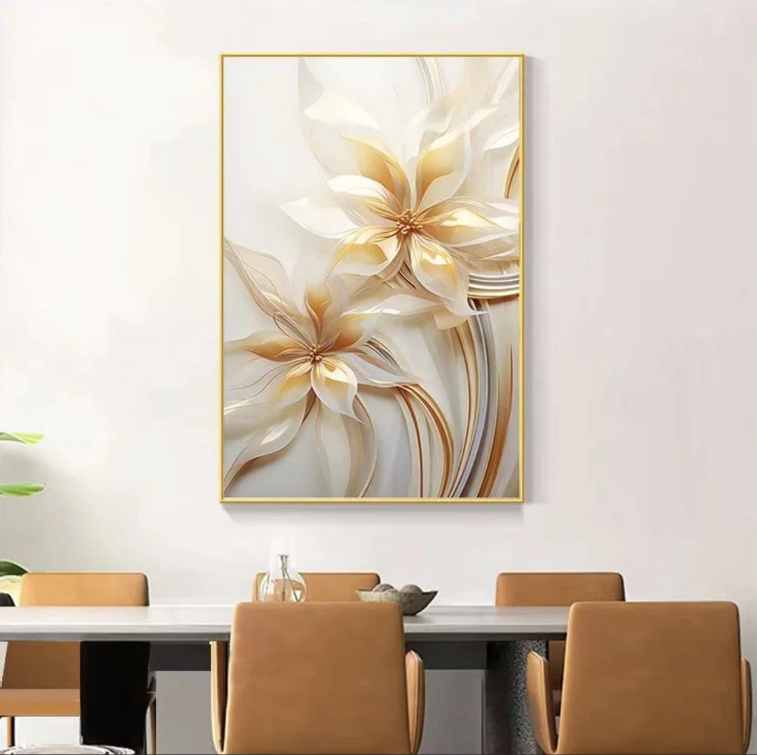 A84新款奶油花卉客厅装饰画小清新玄关壁画沙发背景墙落地挂画