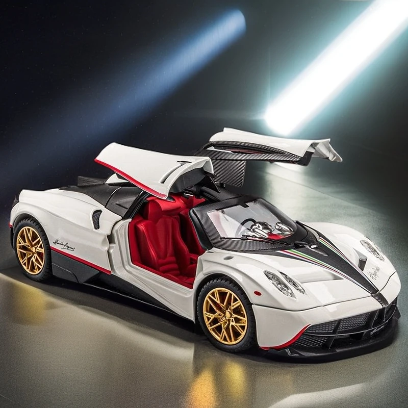 新款模型帕加尼车模声光汽车模型回力车模仿真跑车合金玩具车摆件