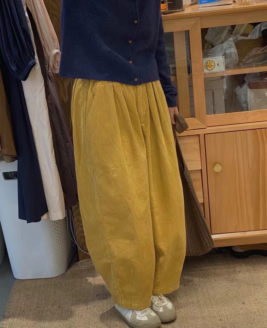 春秋冬阔腿裤纯色宽松时尚洋气