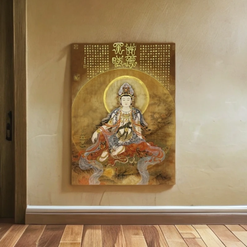 【宫彩手绘描金】宫彩菩萨——胡墨-手绘国画