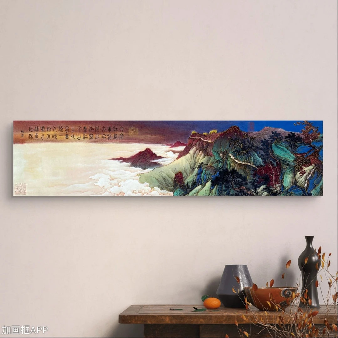 【胡墨】金碧山水《江山如画》图 -著名书画家手绘国画