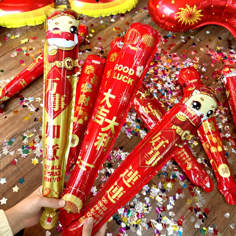 新款手持充气礼花棒跨年新年大号礼花枪生日毕业季节日聚会道具