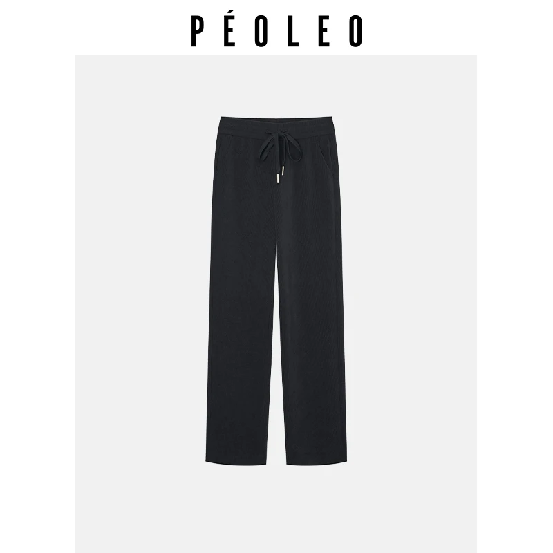 DK8114011直筒秋冬黑色休闲裤女装