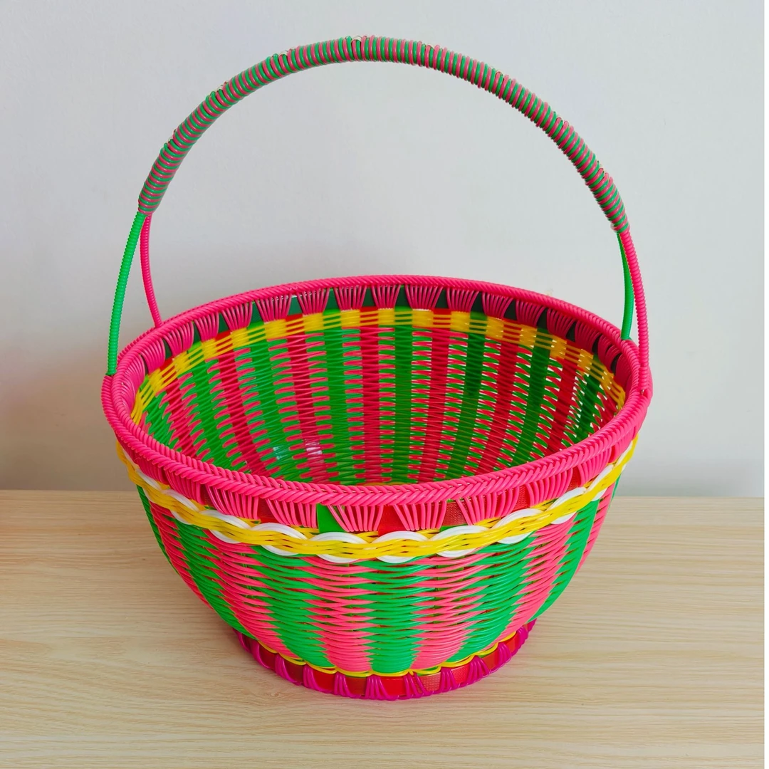 【文达】南山落梅指尖工艺 手工编织成品篮子果盘背篓